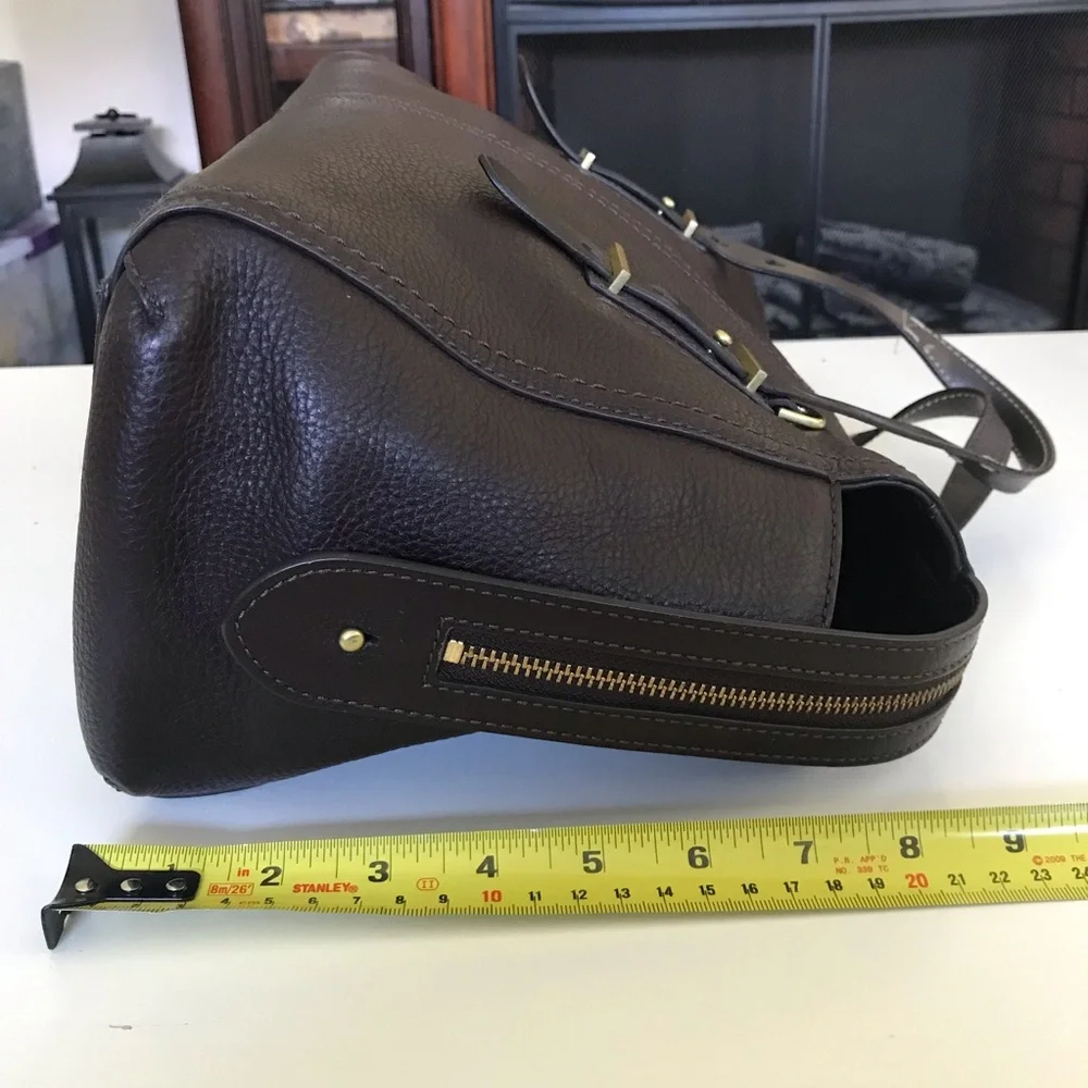 Classic Dark Chocolate Brown Leather RFID Large Satchel Quiet Luxury Preppy